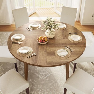 MAEZO Collection Round Dining Table 4-6 People 47.2 Inches Circle Kitchen Table