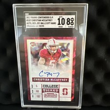 2017 CONTENDERS DRAFT CHRISTIAN McCAFFREY CRACKED ICE AUTO ROOKIE CARD #D 23/23