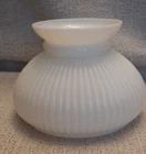 Vintage Milk Glass Oil/Electric Ribbed Lamp Shade 7" Fitter