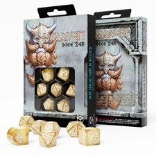 Dwarven Dice Set Gold With Sandy Engravings Rpg Games Plastic