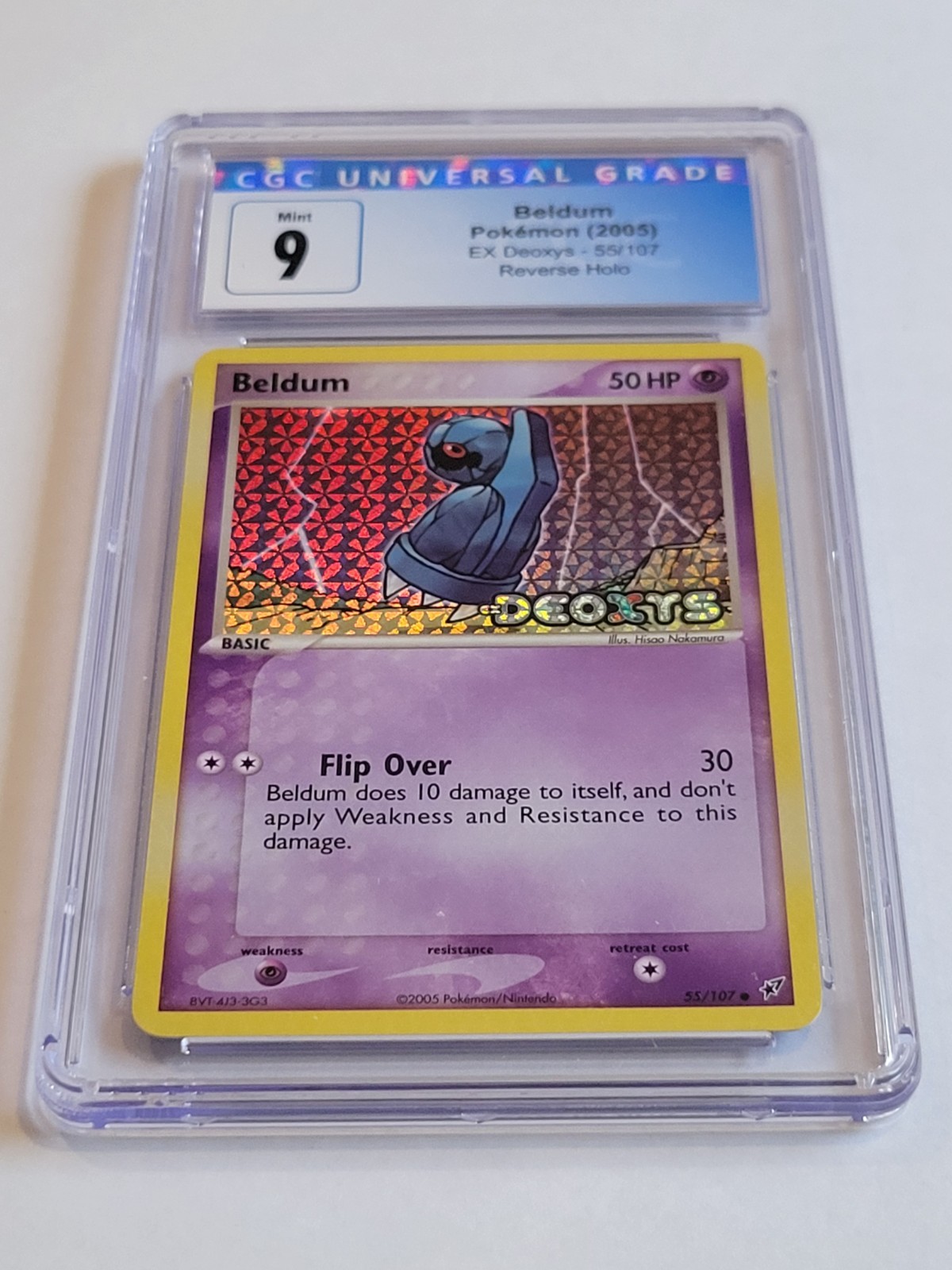Pokemon 2005 Beldum EX Deoxys Reverse Holo #55 CGC 9 Mint **CHUMLEE COLLECTION**