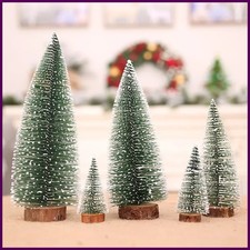 Mini Christmas Tree Decor with Snow Covered Pine DIY Ornaments Winter Snow
