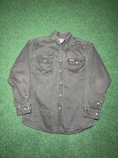 Vintage Carhartt Heavyweight Work Button Up Shirt Gray M/L 20.5x28 Faded Y2K