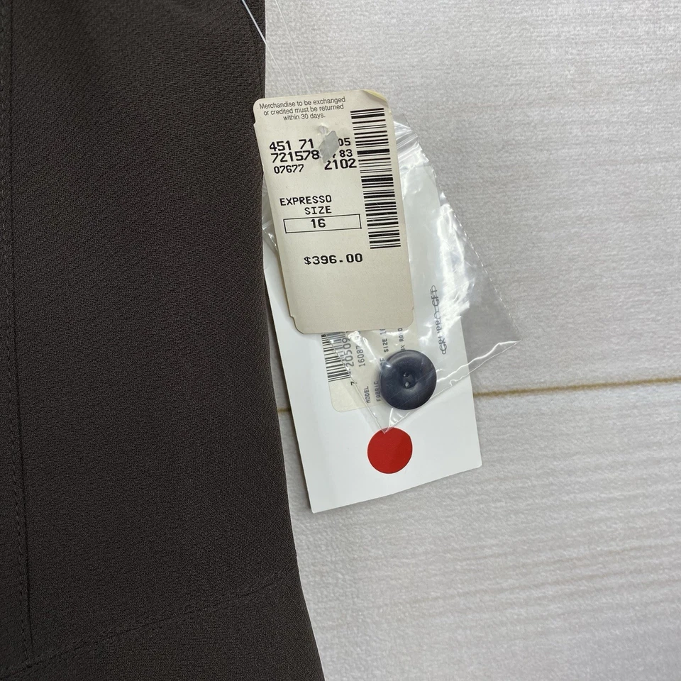 Blazer Top De Colección Emanuel Ungaro Para Mujer 16/50 Marrón Con Botones Corto Slv Cuello en V Nuevo con Etiquetas Foto 4 de 4