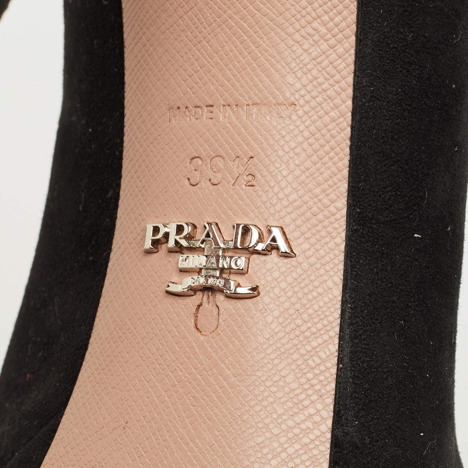 Prada Black Suede Platform Pumps Size 39.5 thumbnail 8