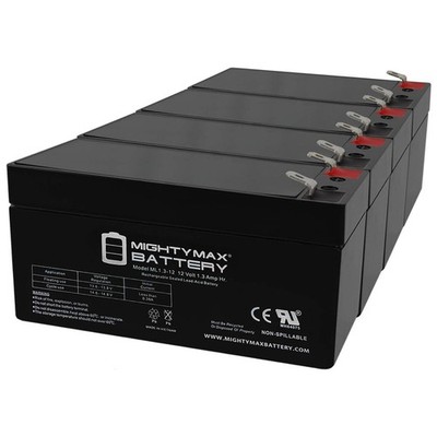 Mighty Max 12V 1.3Ah SLA Battery Replacement for UPG UB1213 46014 - 4 Pack
