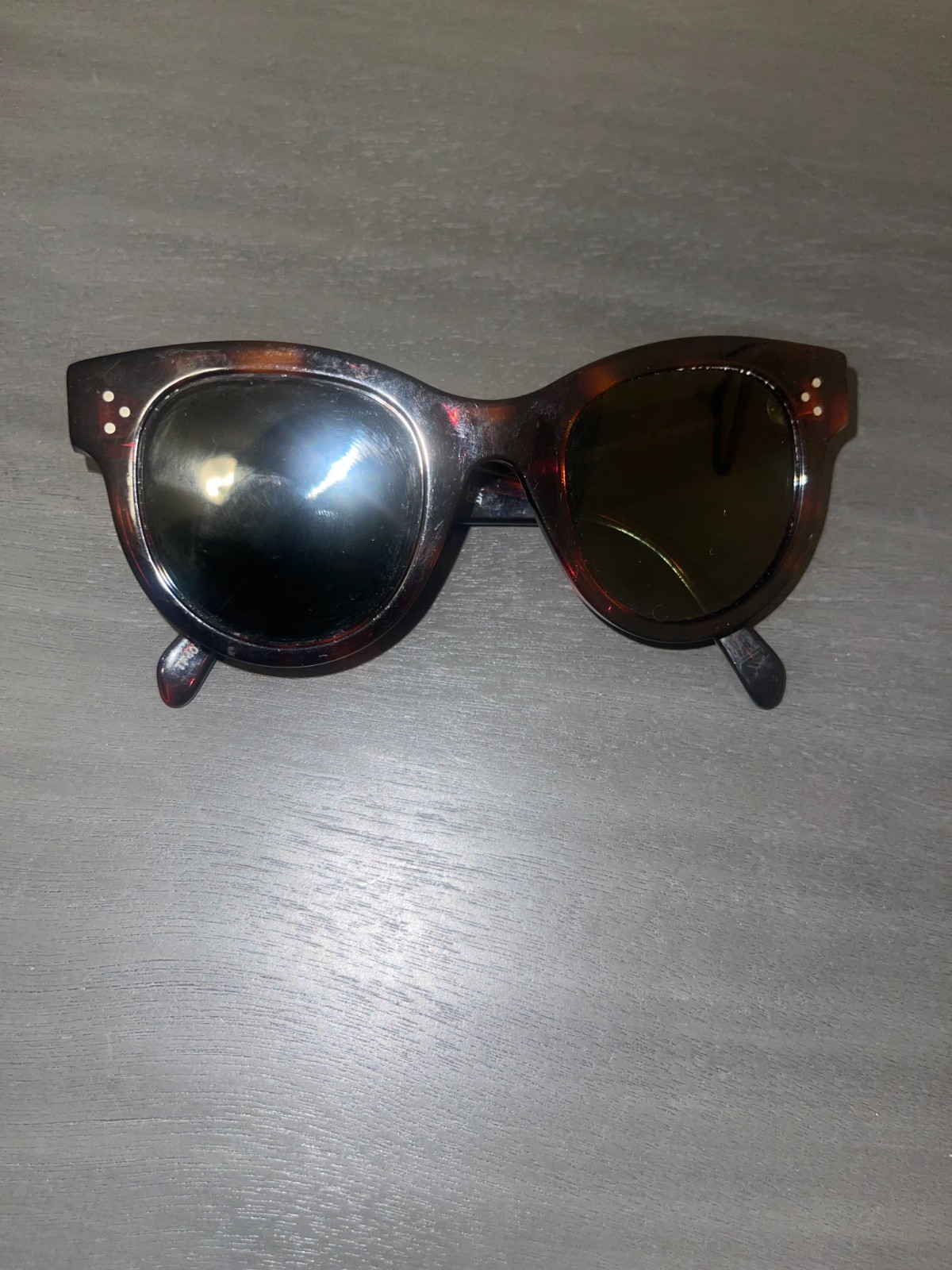 Authentic CELINE EYEWEAR Round-frame tortoiseshel… - image 1