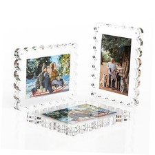 Acrylic Picture Frame 5x7: Pack Magnetic Picture Frames, Cute Wavy 5X7 3