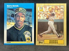 Barry Bonds Pittsburgh Pirates 1987 Topps & 1987 Fleer Rookie Cards Lot