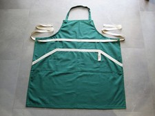 Le Creuset Chef's Bibbed Apron Dark Green with Four Pockets 100% Cotton Canvas