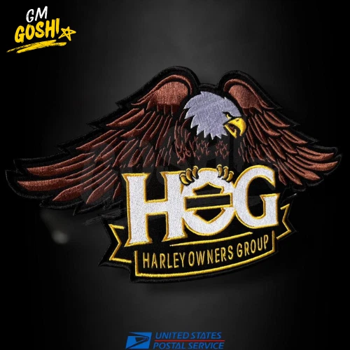 Parche dorado Small Eagle ~ Harley Davidson Owners Group HOG H.O.G. Tamaño 5.5"X3" Foto 3 de 3