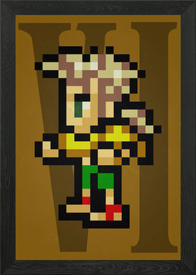 FF VI Gau Pixel Sprite Gerahmtes Wandbild Poster Leinwanddruck Bild
