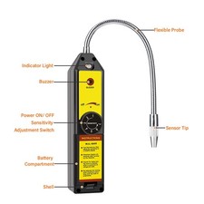 WJL-6000 Auto AC Detector Halogen Refrigerant HVAC Sniffer Tool Black