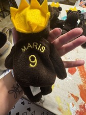 Salvino Bamm Beano's Maris 9 1961 Stuffed Bear Crown Plush Vintage Baseball Toy