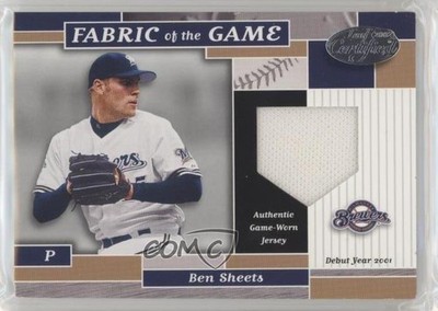 2002 Leaf Certified Fabric of the Game Silver Die-Cut Debut Year Ben Sheets 0v1