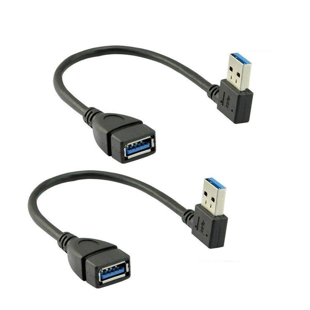 SuperSpeed USB 3.0 Male to Female Right Angle Extension Cable 2-Pack 20CM