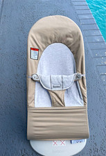 BabyBj rn Baby Bouncer Seat Portable Foldable Beige Gray Infant