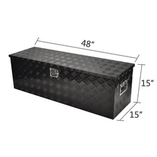 48"x15"x15" Aluminum Truck Bed Tool Box Trailer Tongue Box Pickup Storage RV
