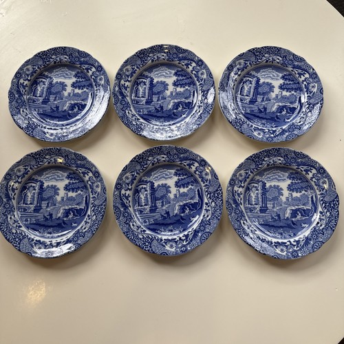 Set Of 6 Spode Blue Italian Bread Plates, Made In England EUC Barely Used - Picture 1 of 15