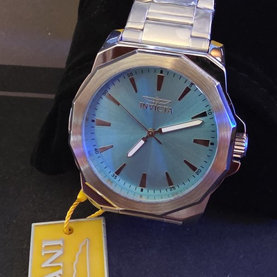 #ad Invicta Men#x27;s Quartz Analog Watch Blue Dial Stick Indexes Silver SS Bracelet $60.00