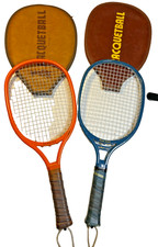 Antique Vintage Racquetball Racket Ball c1969  72 Leach Bandido AMF Voit Blue Max