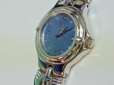 ESQ Esquire Movado Muse Steel Blue Mother of Pearl Dial 100553 Swiss Watch