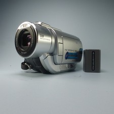 Sony Handycam DCR-DVD405E Handheld DVD Camcorder Silver Tested