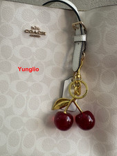 Coach Red Cherry Apple Bag Charm Keychain Res...