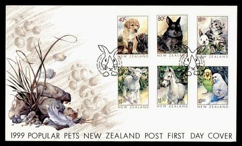 DR WHO 1999 NEW ZEALAND FDC POPULAR PETS CACHET COMBO $1.80 M69431