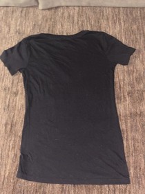 Victorias Secret Pink Tee Shirt Top Small Black Leopard Print Lettering