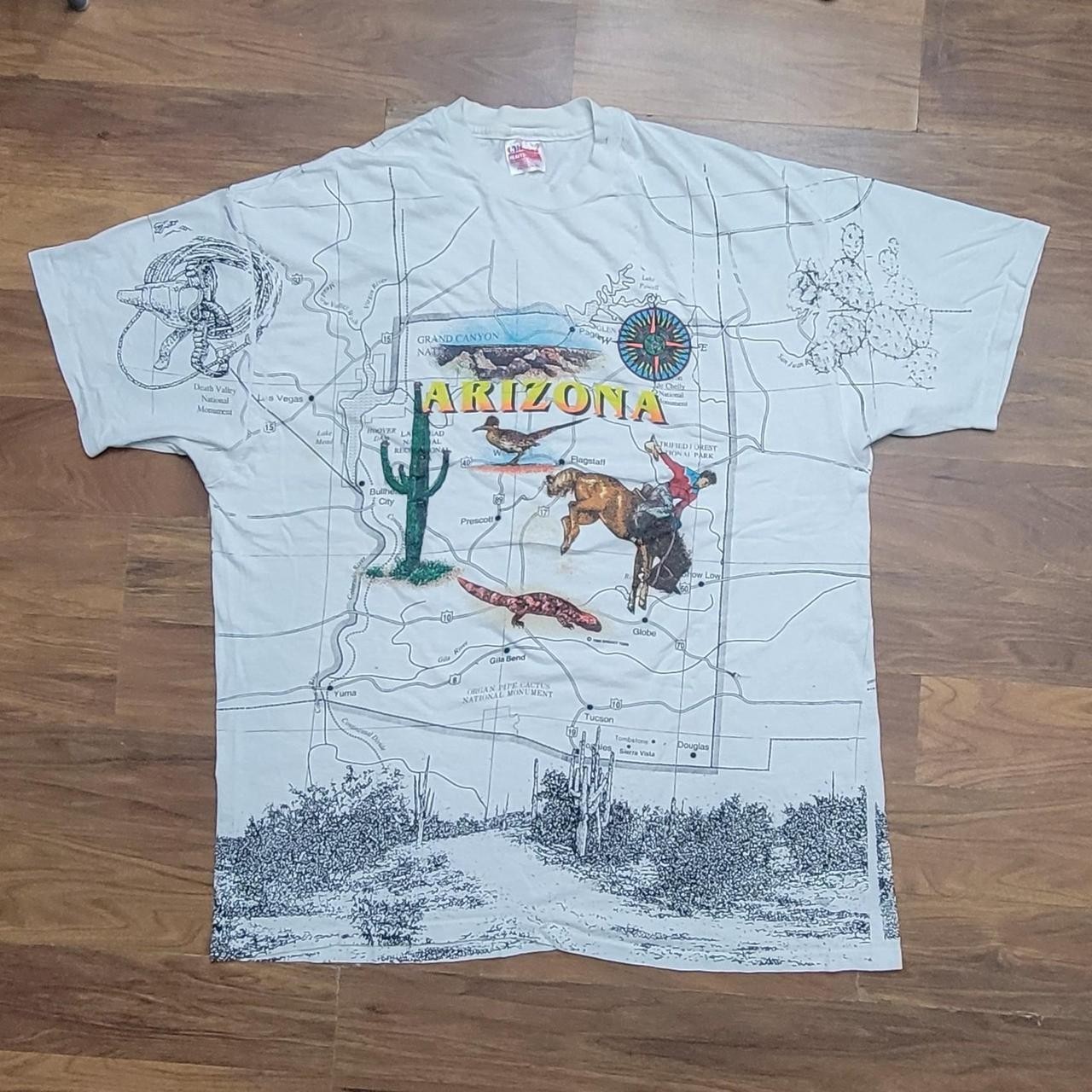 Vintage 90s AOP All over print Arizona Street map graphic tshirt Size 2XL