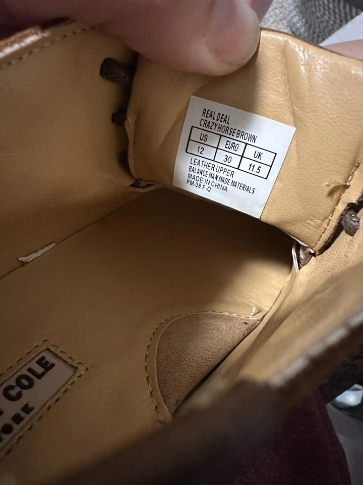 Kenneth Cole 男孩 Real Deal 疯马 棕色 皮革 正装鞋 尺码 12 全新 — 第 4/4 张图片