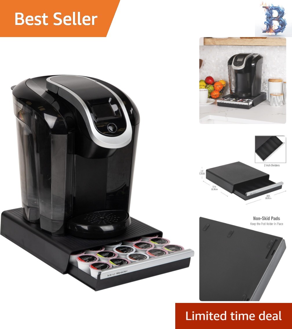 Low-Profile Coffee Pod Storage for 30 Pods - Perfect Countertop Solution