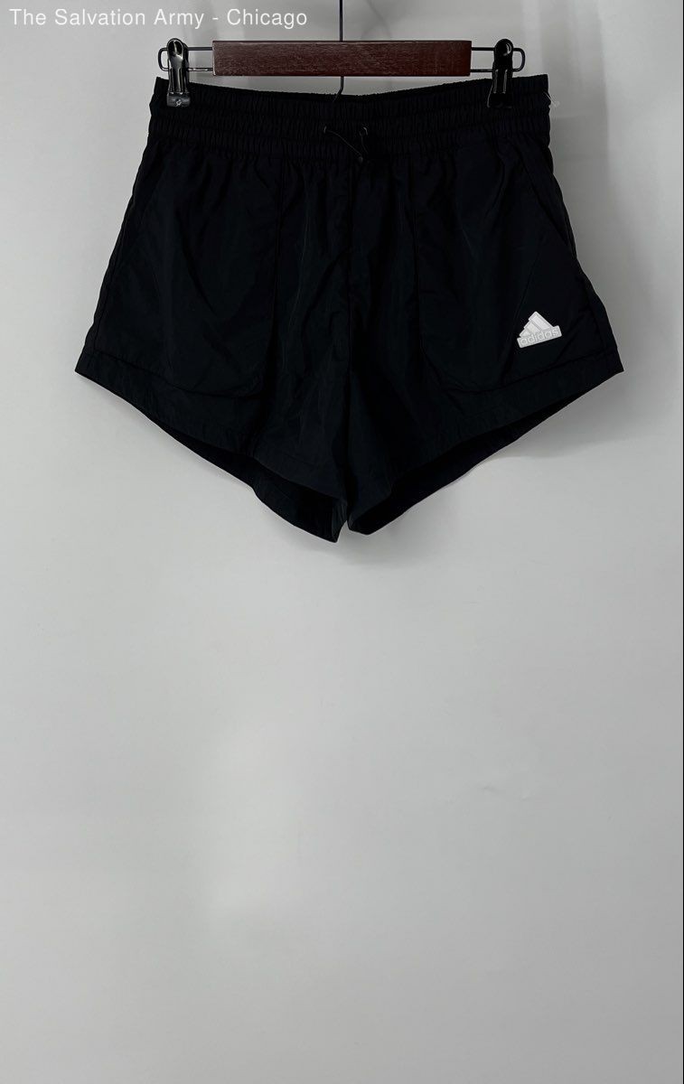 Adidas Womens Black Elastic Waist Activewear Athletic Shorts Size Small