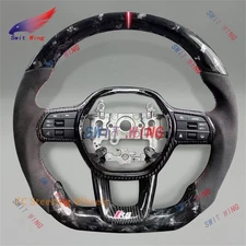 Custom Forged Carbon Fiber Alcantara Steering Wheel for 2022-2025 Honda Civic
