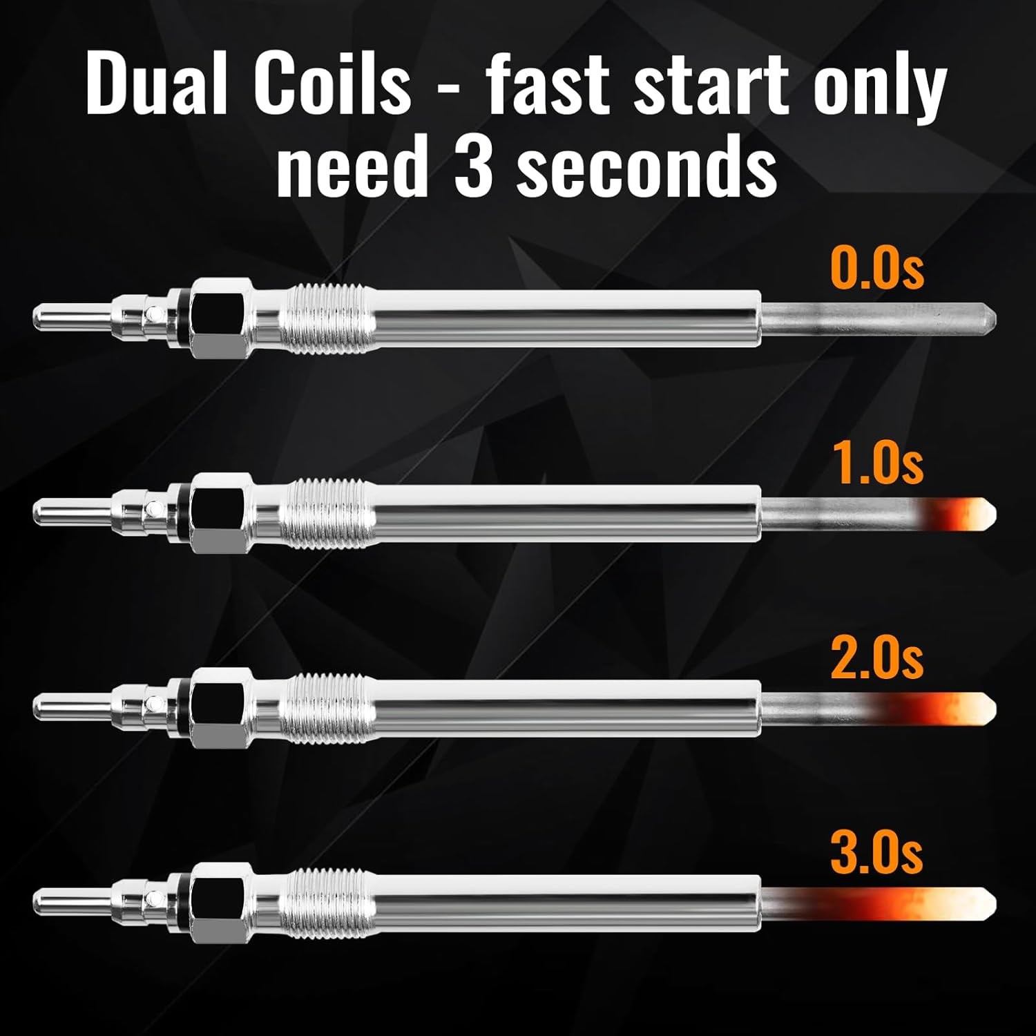 Ensun Diesel Glow Plugs Dual Coils Compatible with 6.7L V8 Diesel 2013-2019 F-25 thumbnail 5