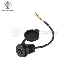 USB Female Power Connector 2/4Pin Wire Locking External Thread Waterproof Socket