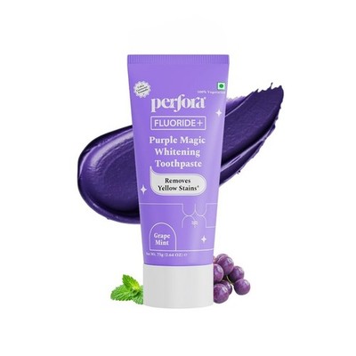 Perfora Purple Whitening Toothpaste 75g Grape Mint Enamel Safe Fast Shipping