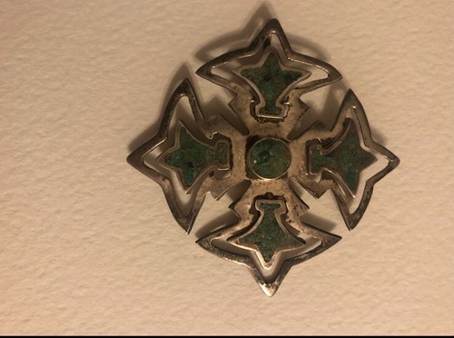 Vintage Mexican Miguel Melendez Sterling Sliver Canterbury Pendant Pin Brooch