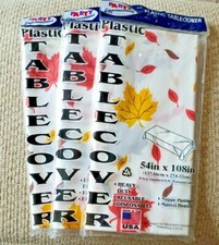 Set of 3 Tablemate Rectangular Table Covers, Plastic, 54 x 108, Fall Leaves NIP