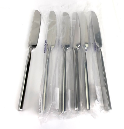 6 Dinner Knives Solid Villeroy & Boch NEW WAVE Stainless Indonesia NEW 9 1/4" - Picture 2 of 2