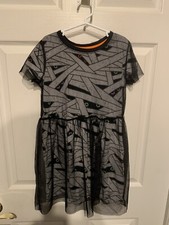 Cat  Jack Mummy Halloween Dress Short Sleeve Mesh Overlay Child Size Medium 7/8
