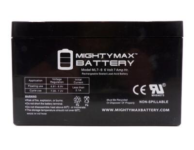 Replacement Battery F1 Terminal Mighty Max ML7-6 6V 7AH SLA Fully Charged