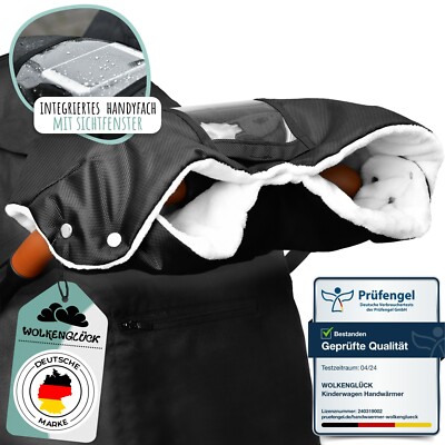 WOLKENGLÜCK  Kinderwagen Handwärmer Handmuff extra weicher Handschuh für Buggy