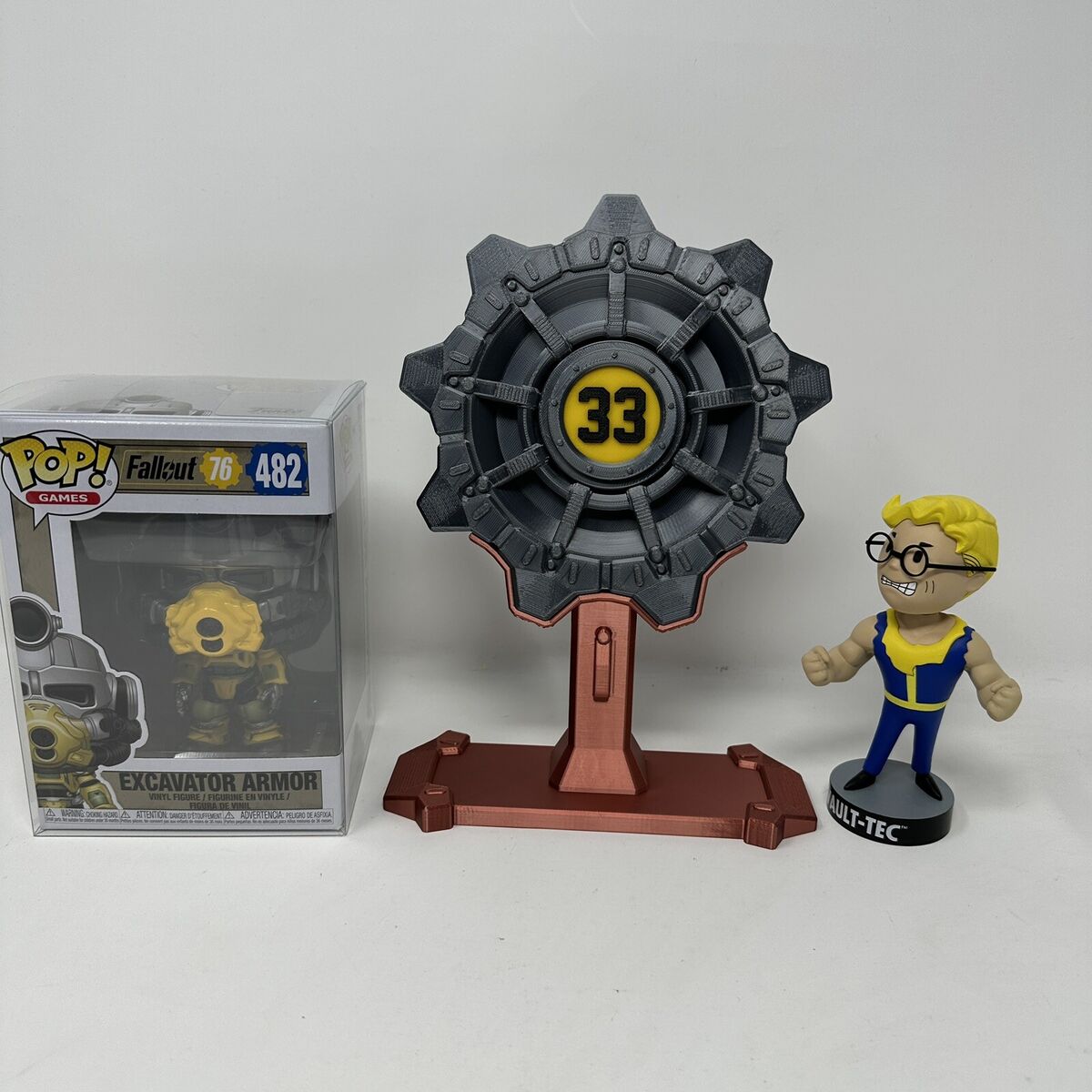 3D Printed Fallout Vault Tec - Vault Door #33 WITH stand for 3D Printed Fallout Vault Tec - Vault Door #33 WITH stand for