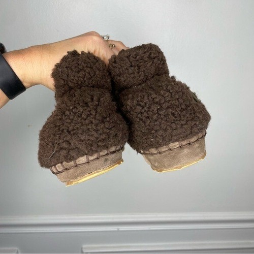 L.L. Bean Brown Cozy Slipper Booties Pile Fleece Womens 8 - Picture 7 of 8