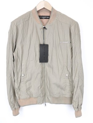Richmond Herren Jacke 48 Beige Hellbraun Baumwolle Stretch Leicht Bomber