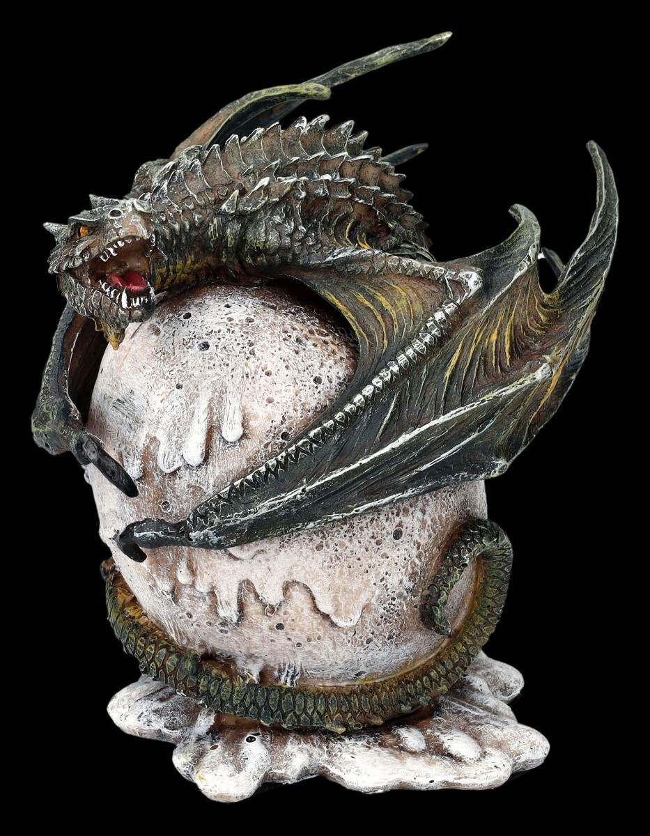 Dragon Figure Green Guarding Egg - Dragon Gothic Fantasy Decor