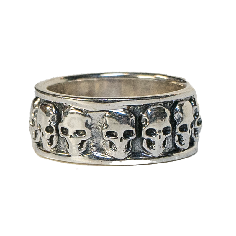 Skull Ring .925 silver Wedding Band Biker Heavy Metal Gothic M-Z