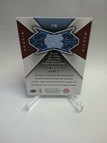 Dwight Jones Tar Heels 2012 SPX Finite Rookies #F-DJ 260/299 - Picture 3 of 4